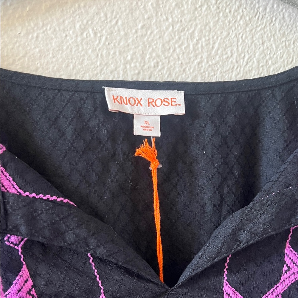 Knox Rose Black Top with Pink Embroidery - Picture 2 of 6